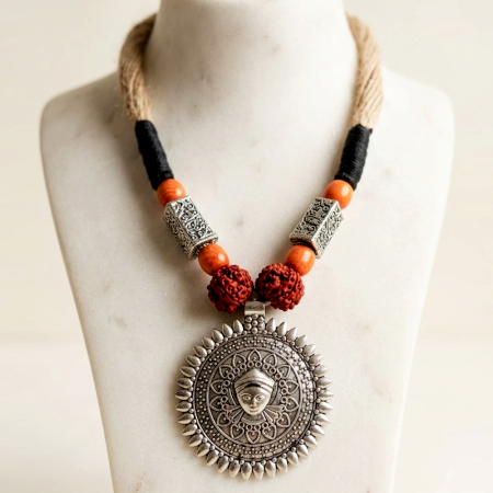 Handcrafted Jewelry Maa Durga Pendant Necklace
